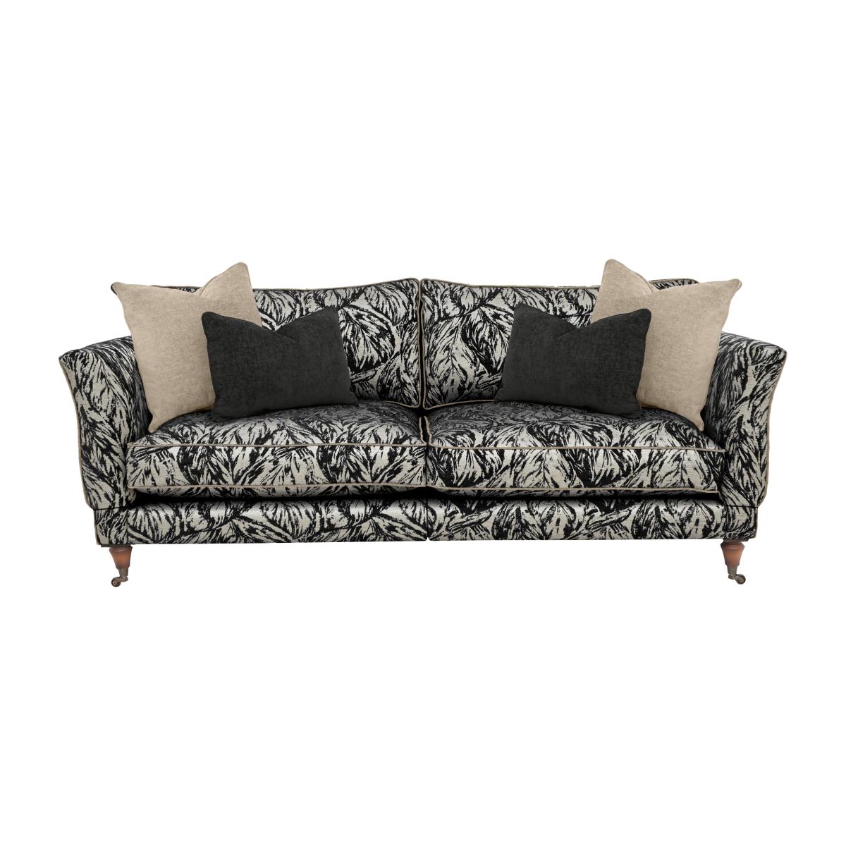 Boutique Chatterley 4 Seater Split Frame Sofa with Knole Arms - Canopy Ebony with Walnut Castors – image 1
