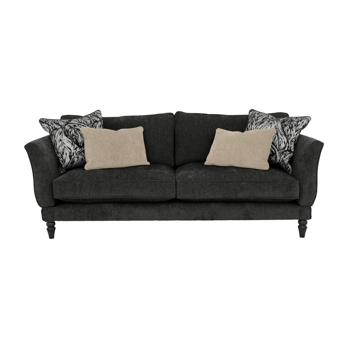 Boutique Chatterley 4 Seater Sofa with Knole Arms - Bolero Ebony with Ebony Feet – image 1