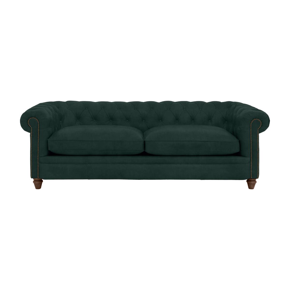 Alexander and James - Chesterfield Collection Ralph 4 Seater Fabric Sofa - Honeycreeper with Studs - Dark Feet
