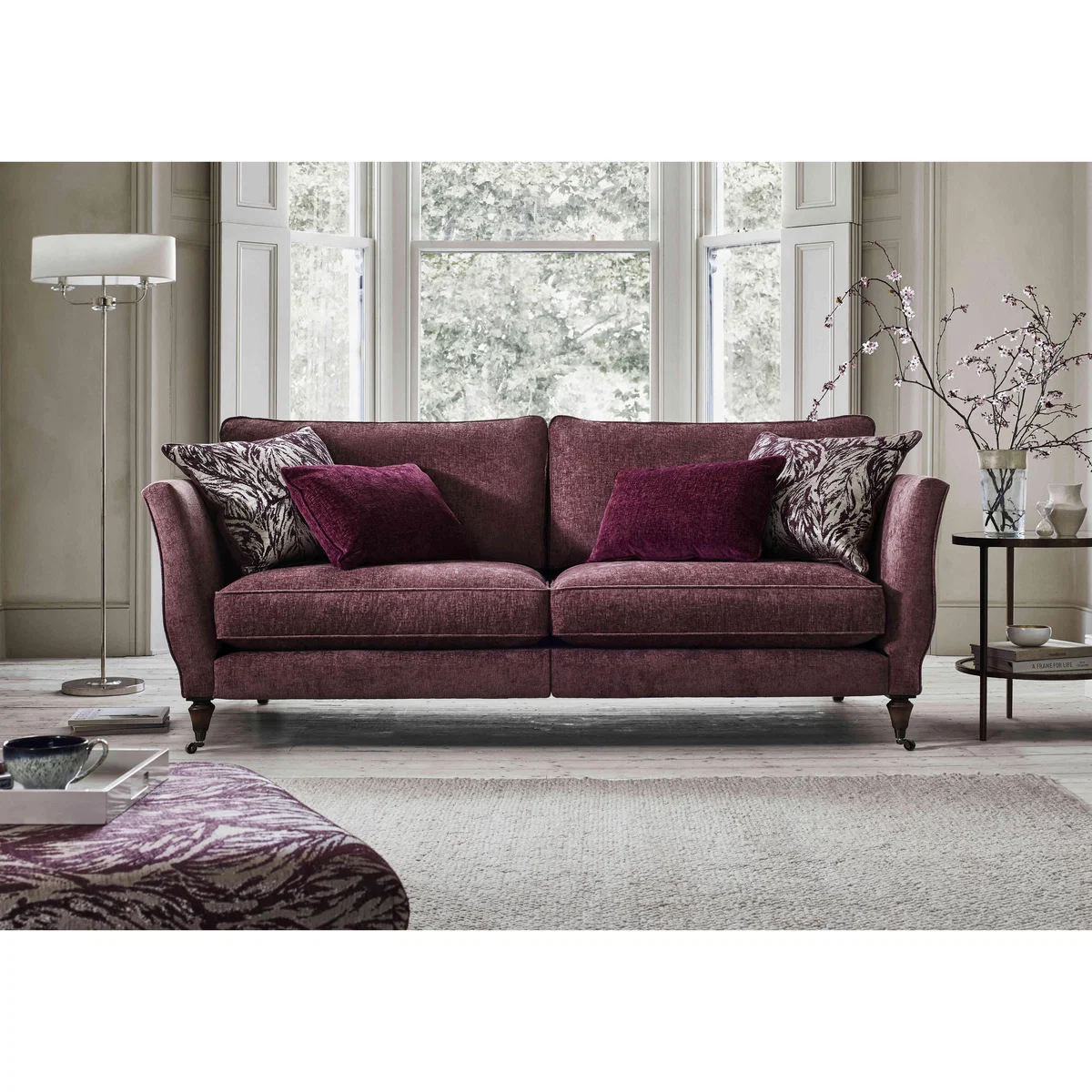 Boutique Chatterley 4 Seater Split Frame Sofa - Canopy Spruce with Ebony Castors – image 2