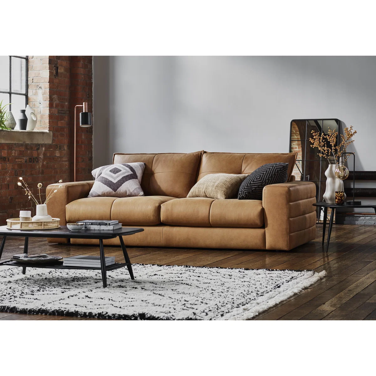Boutique Brando 4 Seater Split Leather Sofa - Brown – image 2