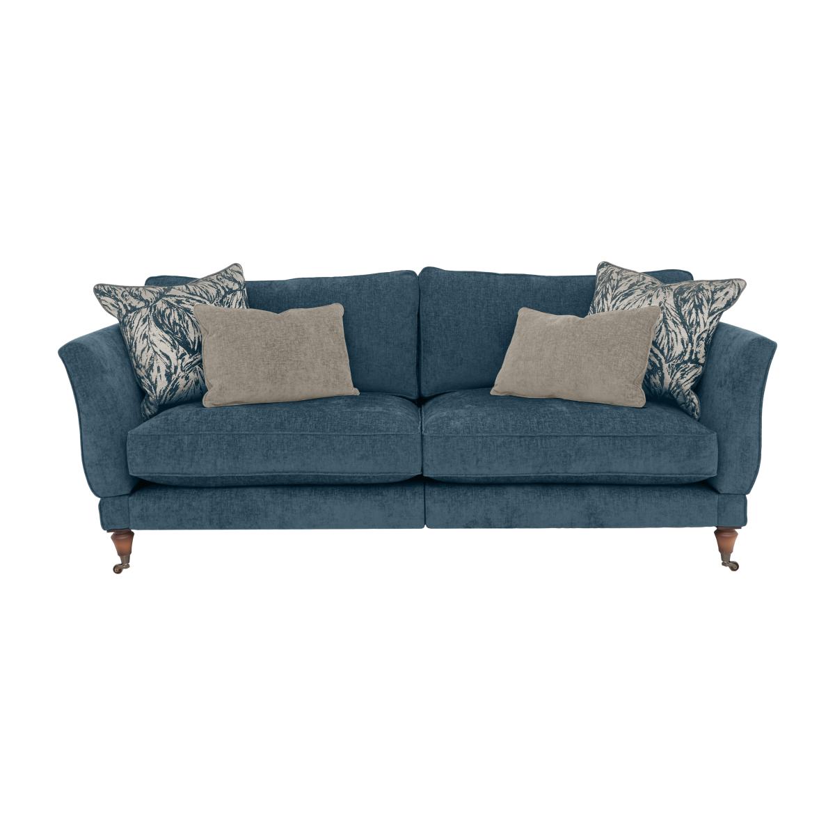 Boutique Chatterley 4 Seater Split Frame Sofa with Knole Arms - Bolero Spruce with Walnut Castors – image 1