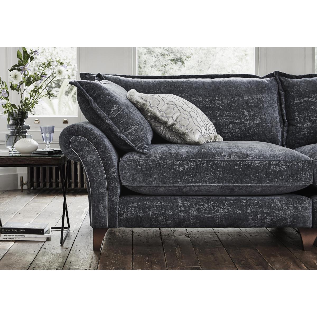 Boutique Splendour Fabric 4 Seater Split Sofa - Silver – image 3