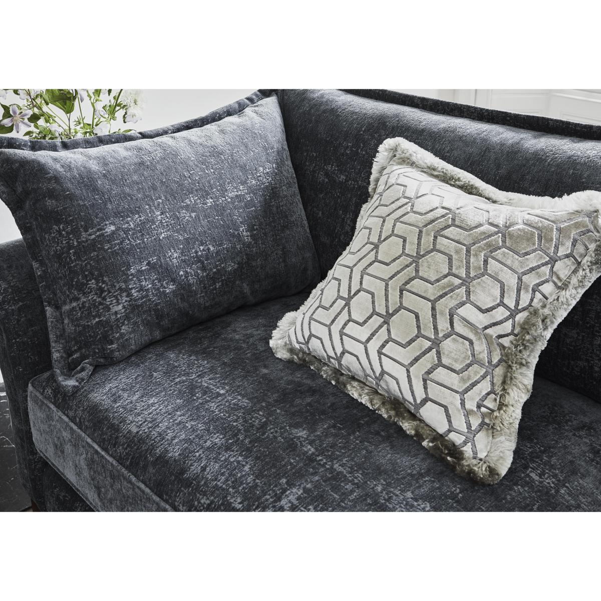 Boutique Splendour Fabric 4 Seater Split Sofa - Silver – image 4