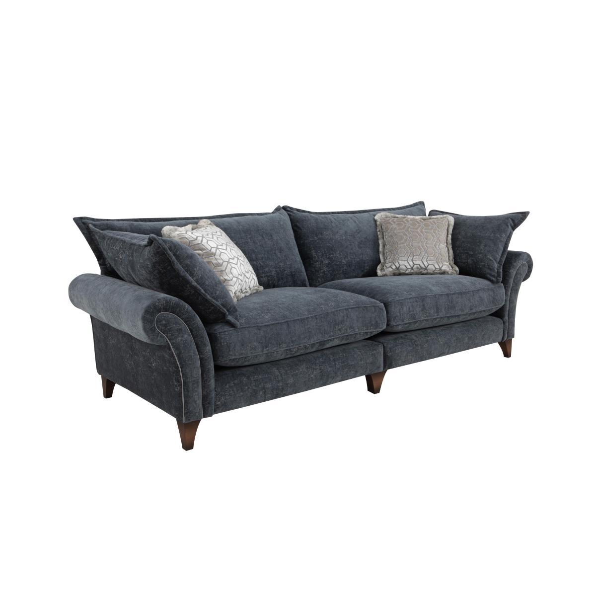 Boutique Splendour Fabric 4 Seater Split Sofa - Silver – image 6