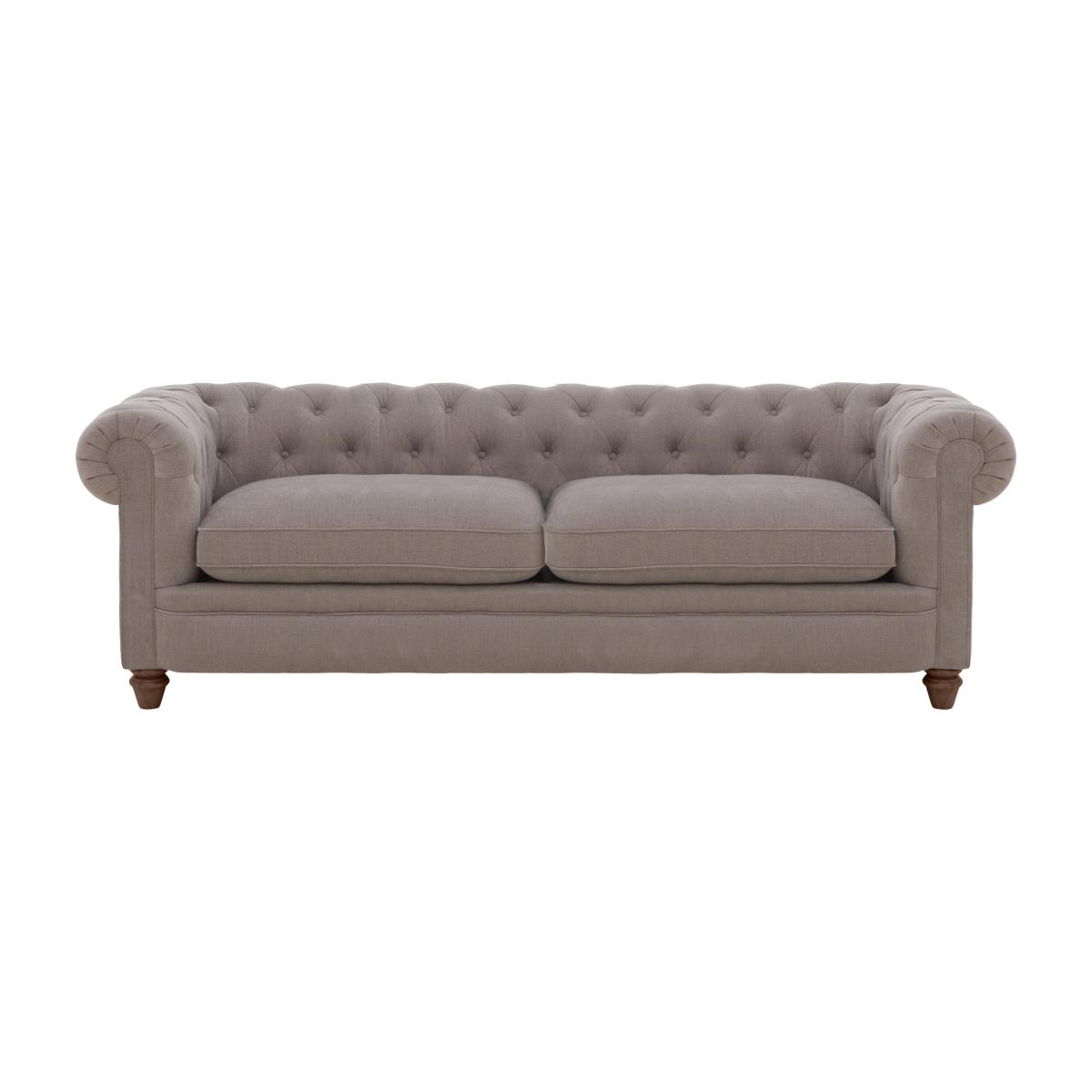 Alexander and James - Chesterfield Collection Ralph 4 Seater Fabric Sofa - Linen Taupe - Dark Feet