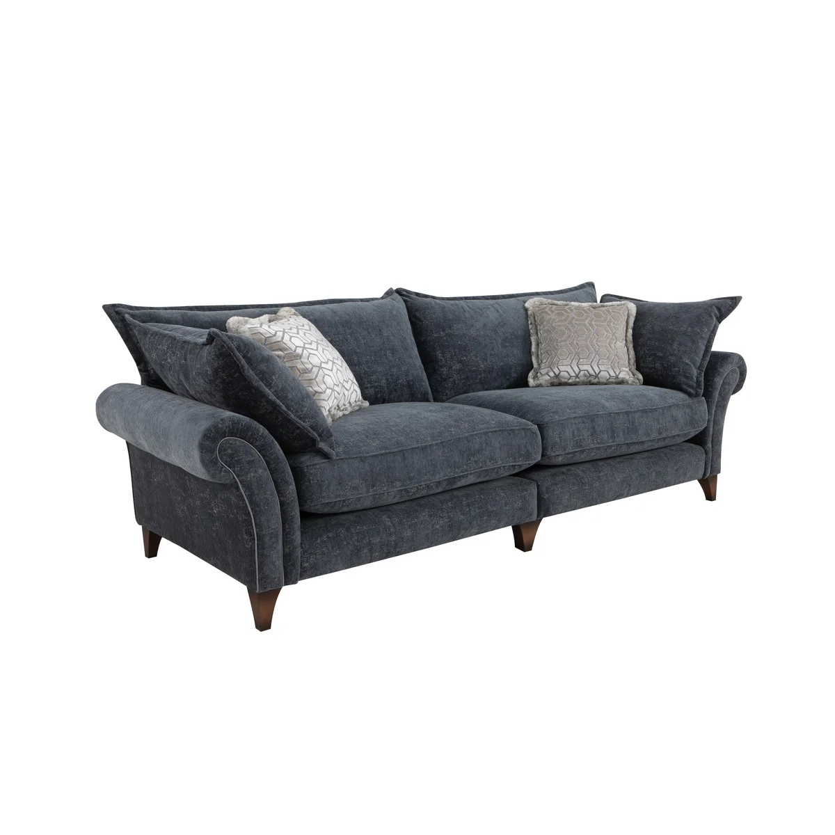 Boutique Splendour Fabric 4 Seater Split Sofa - Meridian Silver with Grey Feet – image 6