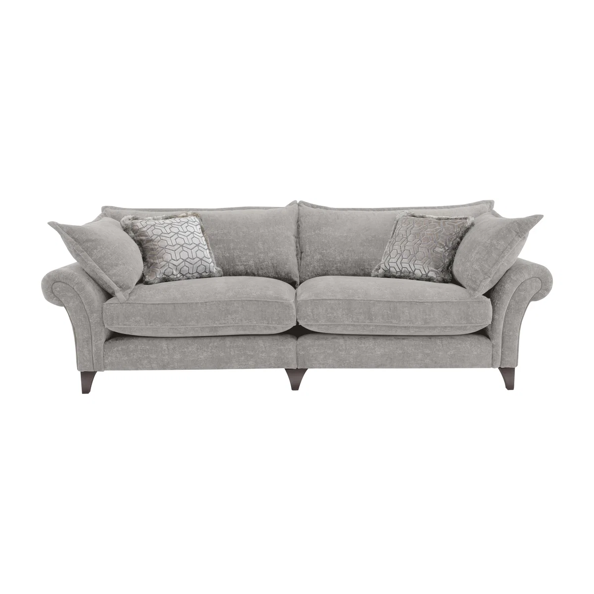 Boutique Splendour Fabric 4 Seater Split Sofa - Meridian Silver with Grey Feet – image 1