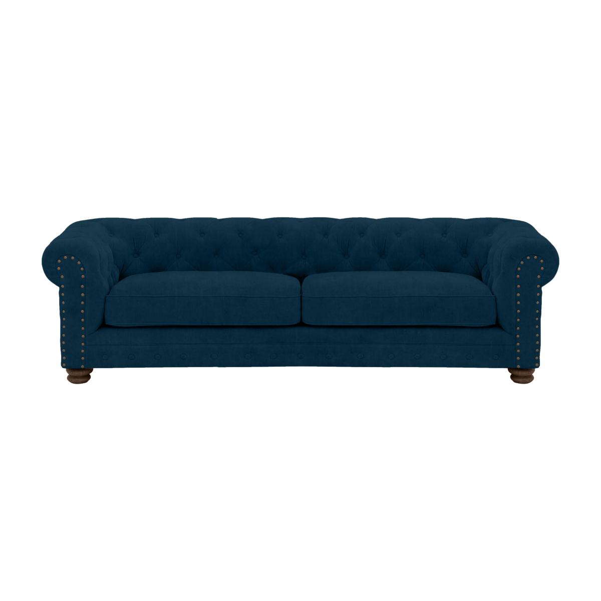 Alexander and James - Chesterfield Collection Hugo 4 Seater Fabric Sofa - Teal - Dark Feet with Studs