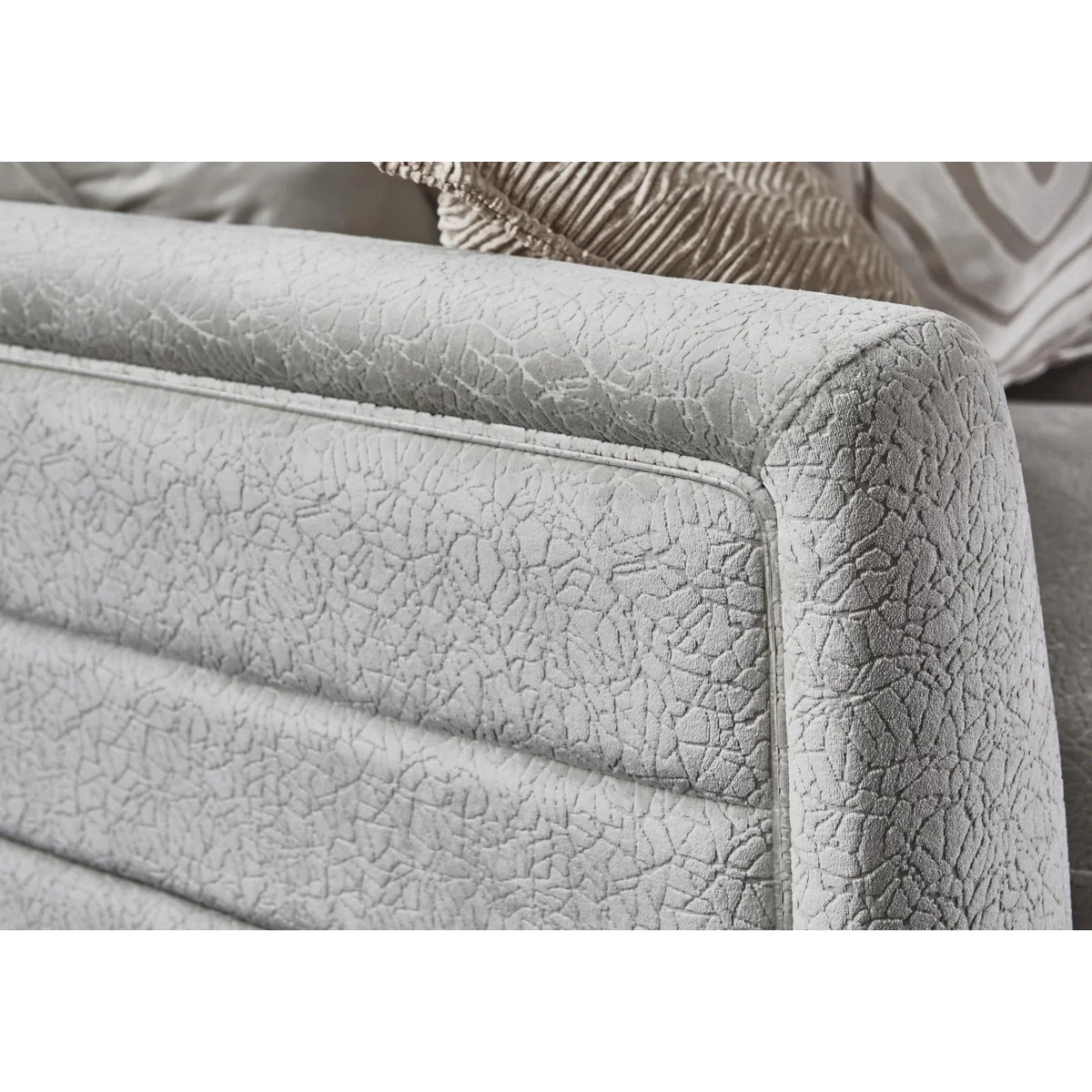 Boutique Lavish Fabric 4 Seater Split Scatter Back Sofa - Grey – image 4