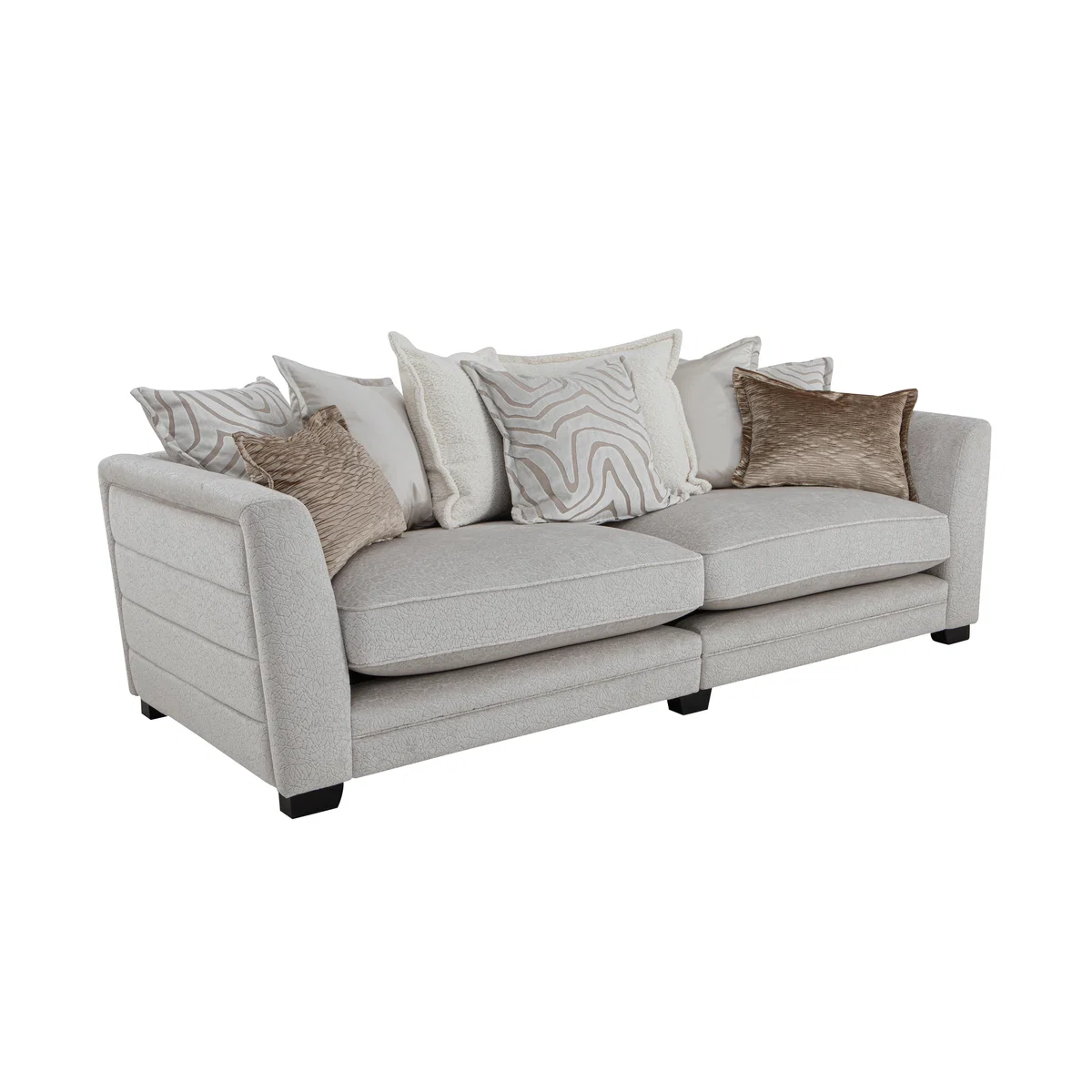 Boutique Lavish Fabric 4 Seater Split Scatter Back Sofa - Grey – image 6