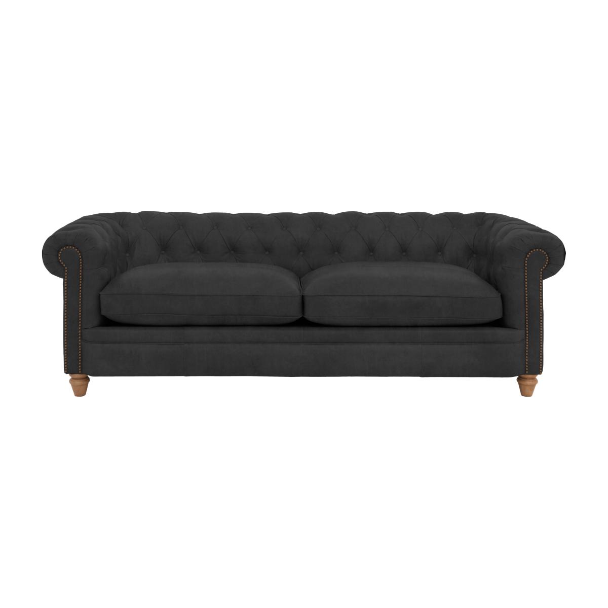 Alexander and James - Chesterfield Collection Ralph 4 Seater Fabric Sofa - Boot with Studs - Oak Feet