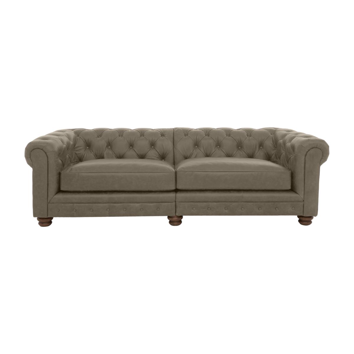 Alexander and James - Chesterfield Collection Hugo 4 Seater Split Frame Leather Sofa - Bluster - Dark Feet