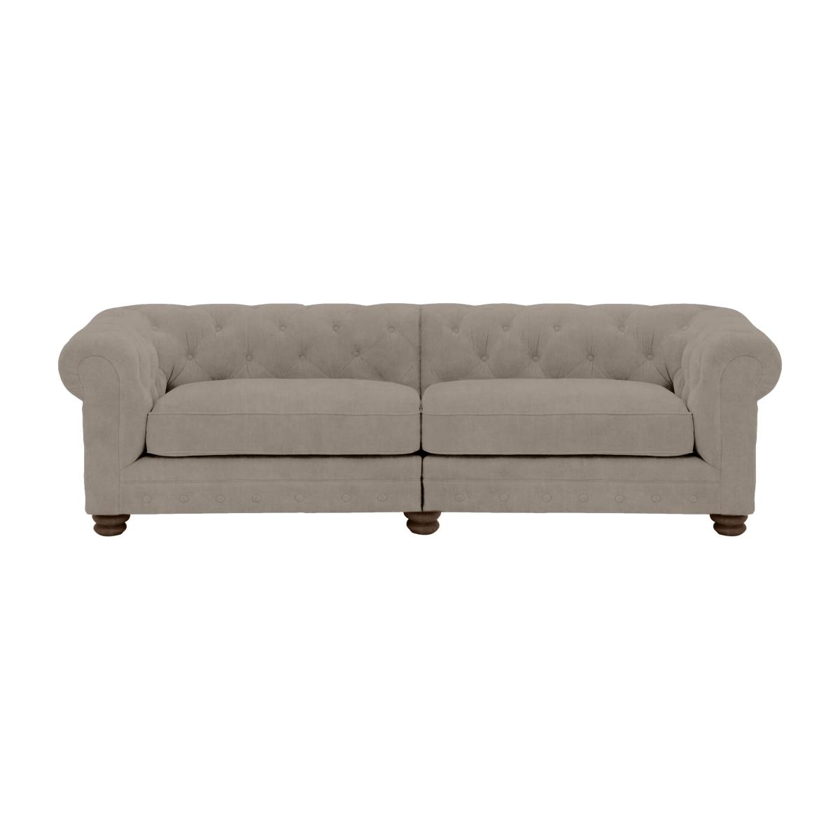 Alexander and James - Chesterfield Collection Hugo 4 Seater Split Frame Fabric Sofa - Silver - Dark Feet