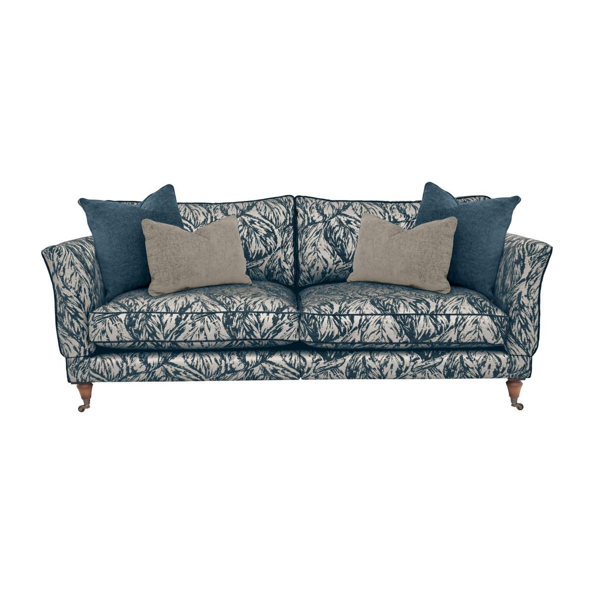Boutique Chatterley 4 Seater Split Frame Sofa with Knole Arms - Canopy Spruce with Walnut Castors – image 1