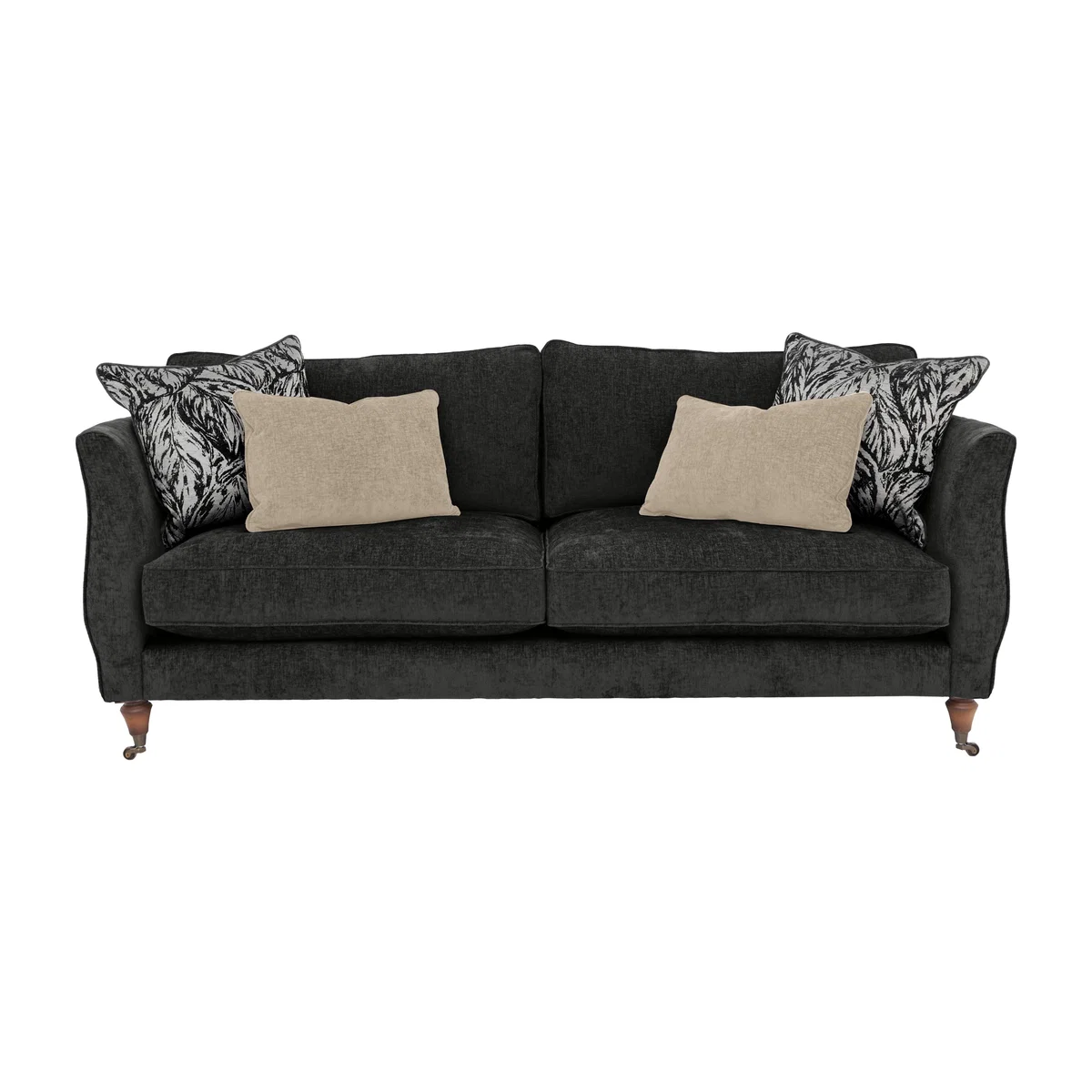 Boutique Chatterley 4 Seater Sofa - Bolero Ebony with Walnut Castors – image 1