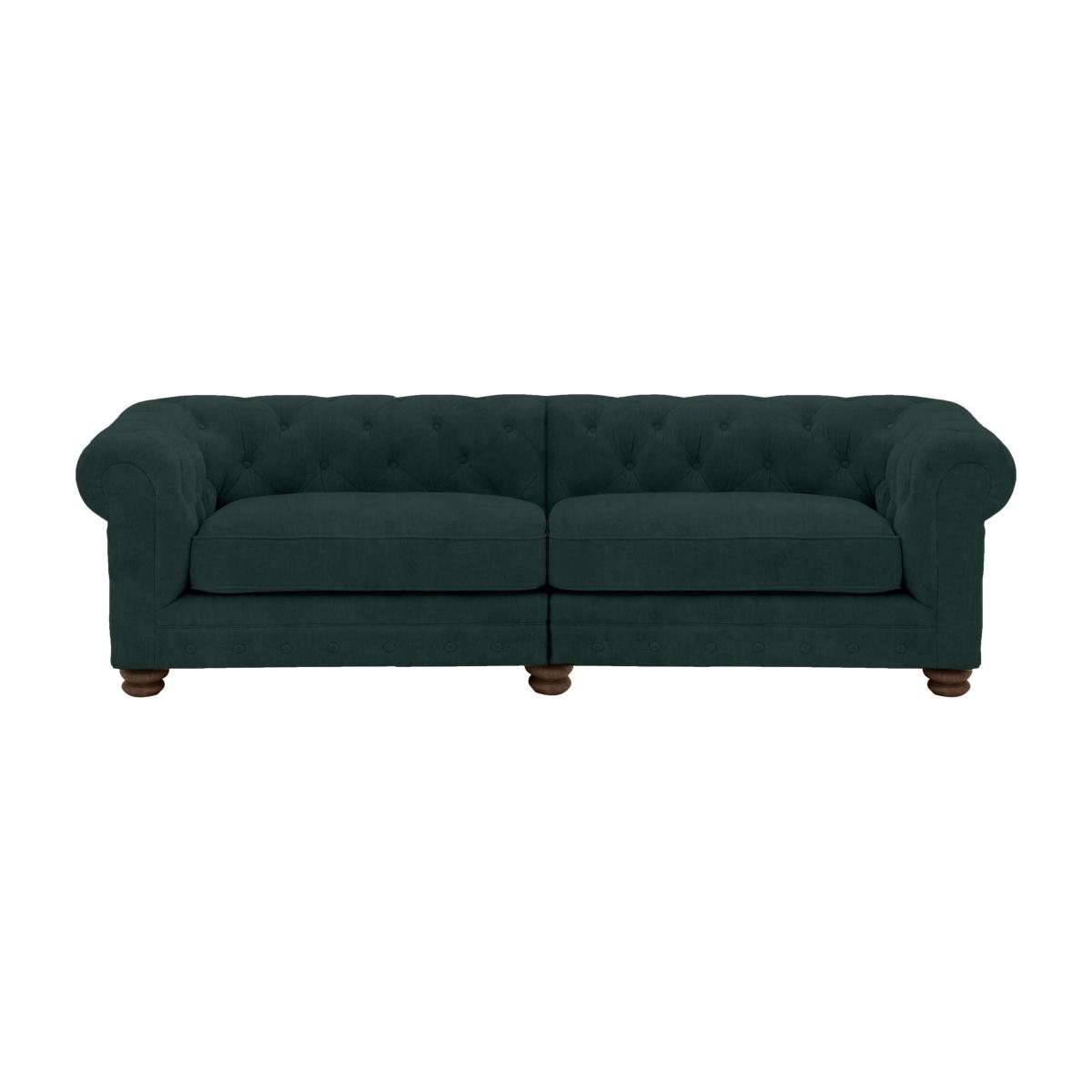 Alexander and James - Chesterfield Collection Hugo 4 Seater Split Frame Fabric Sofa - Honeycreeper - Dark Feet
