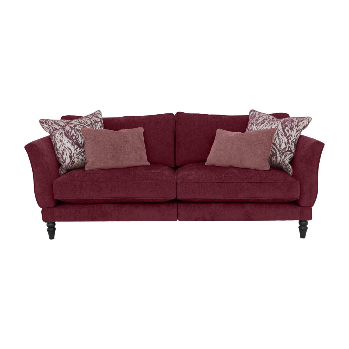 Boutique Chatterley 4 Seater Split Frame Sofa with Knole Arms - Bolero Boysenberry with Ebony Feet – image 1
