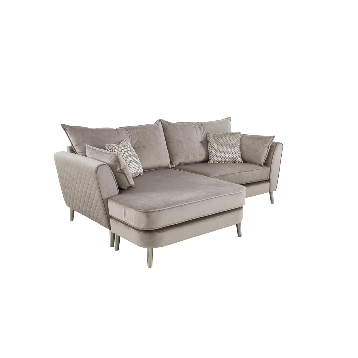 Celestia 4 Seater Fabric Reversible Chaise Sofa - Grey – image 6