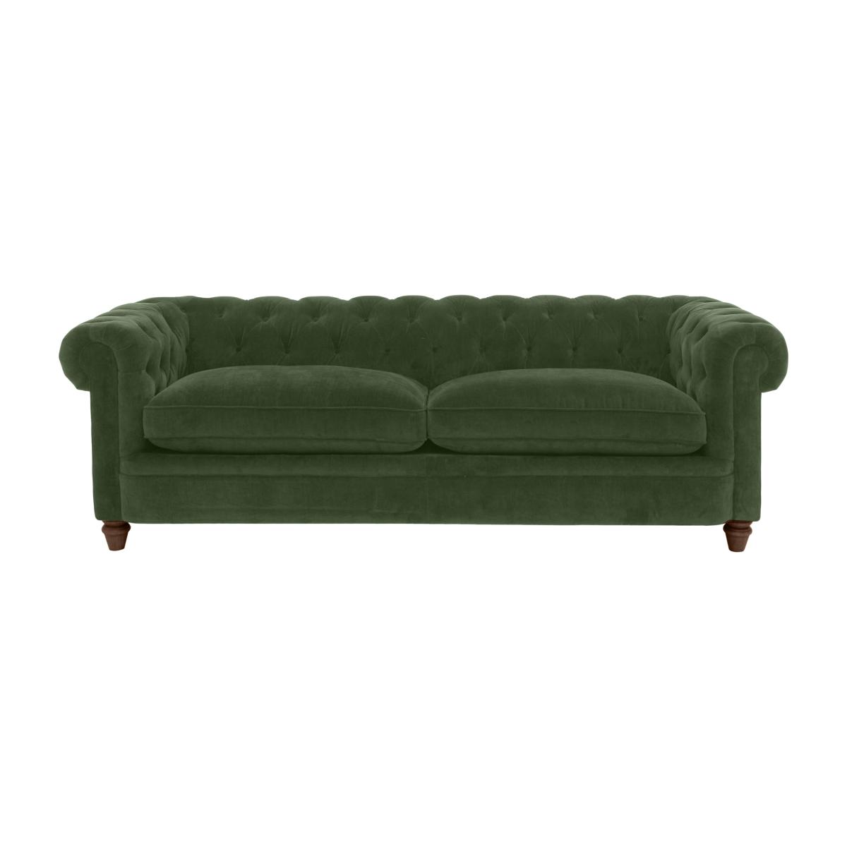 Alexander and James - Chesterfield Collection Ralph 4 Seater Fabric Sofa - Highland Green - Dark Feet