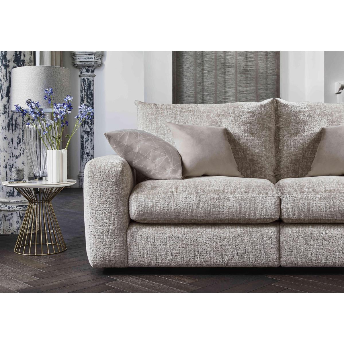 Boutique Pandora 4 Seater Split Frame Fibre Fill Sofa - Chevron Mink – image 3