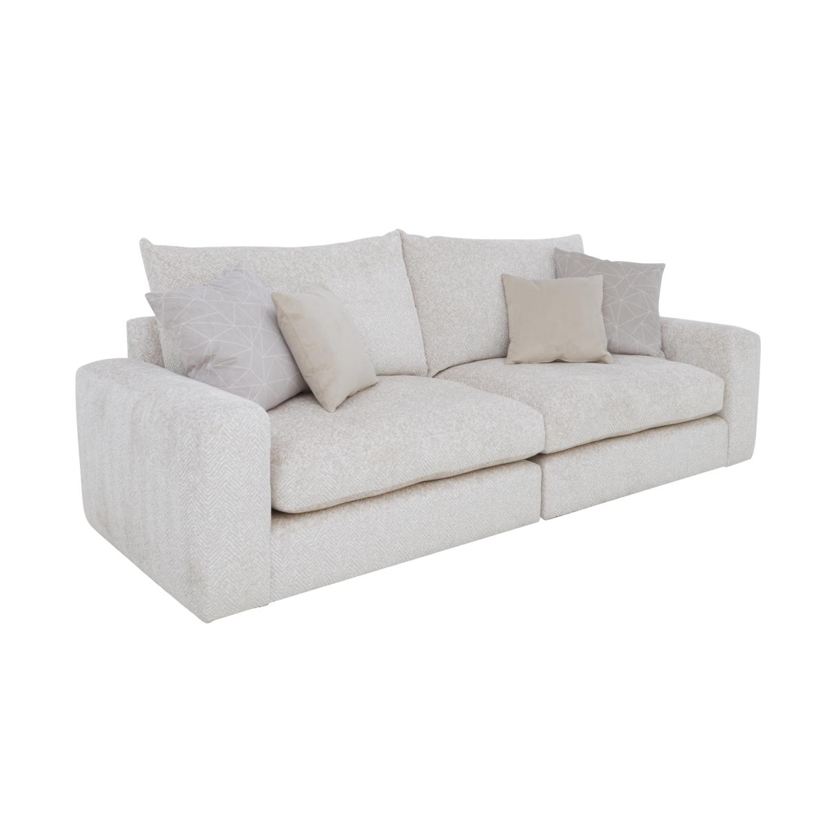 Boutique Pandora 4 Seater Split Frame Fibre Fill Sofa - Chevron Mink – image 5