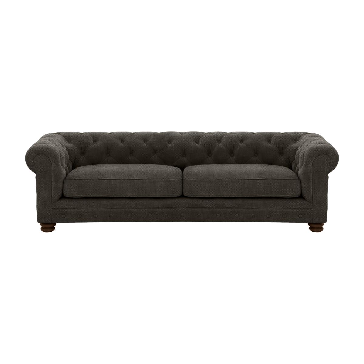 Alexander and James - Chesterfield Collection Hugo 4 Seater Fabric Sofa - Linen Grey - Dark Feet