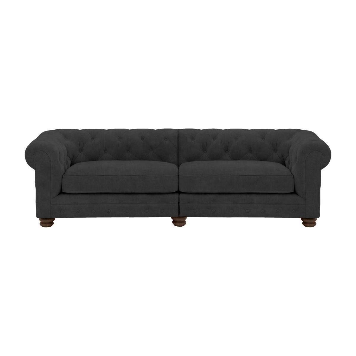 Alexander and James - Chesterfield Collection Hugo 4 Seater Split Frame Fabric Sofa - Boot - Dark Feet