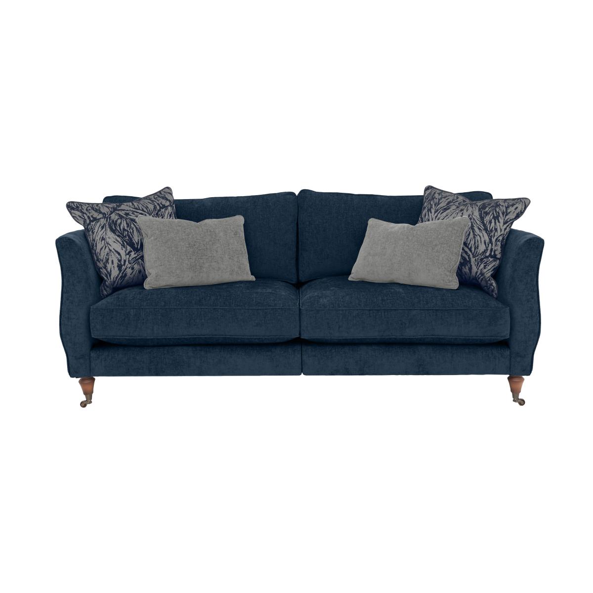 Boutique Chatterley 4 Seater Split Frame Sofa - Bolero Midnight with Walnut Castor – image 1