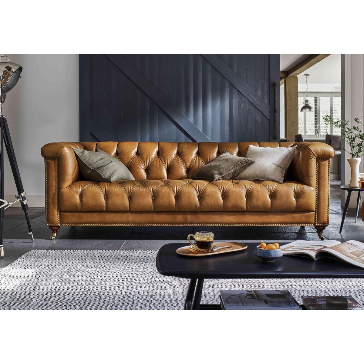 At The Helm - Wallace 4 Seater Leather Chesterfield Sofa – image 2