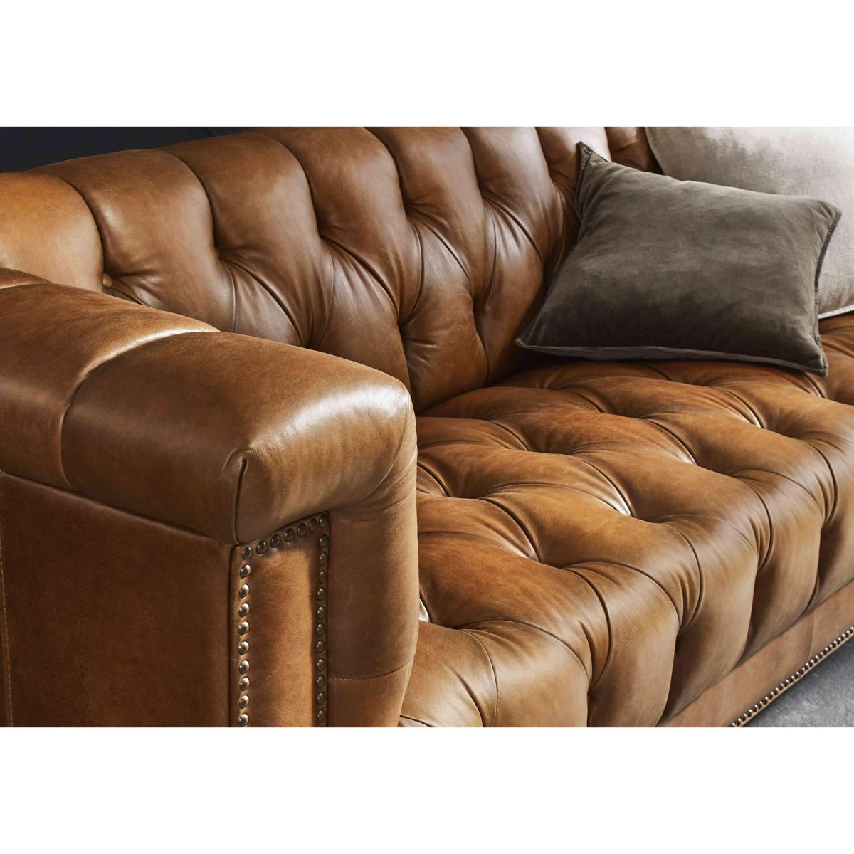 At The Helm - Wallace 4 Seater Leather Chesterfield Sofa – image 4