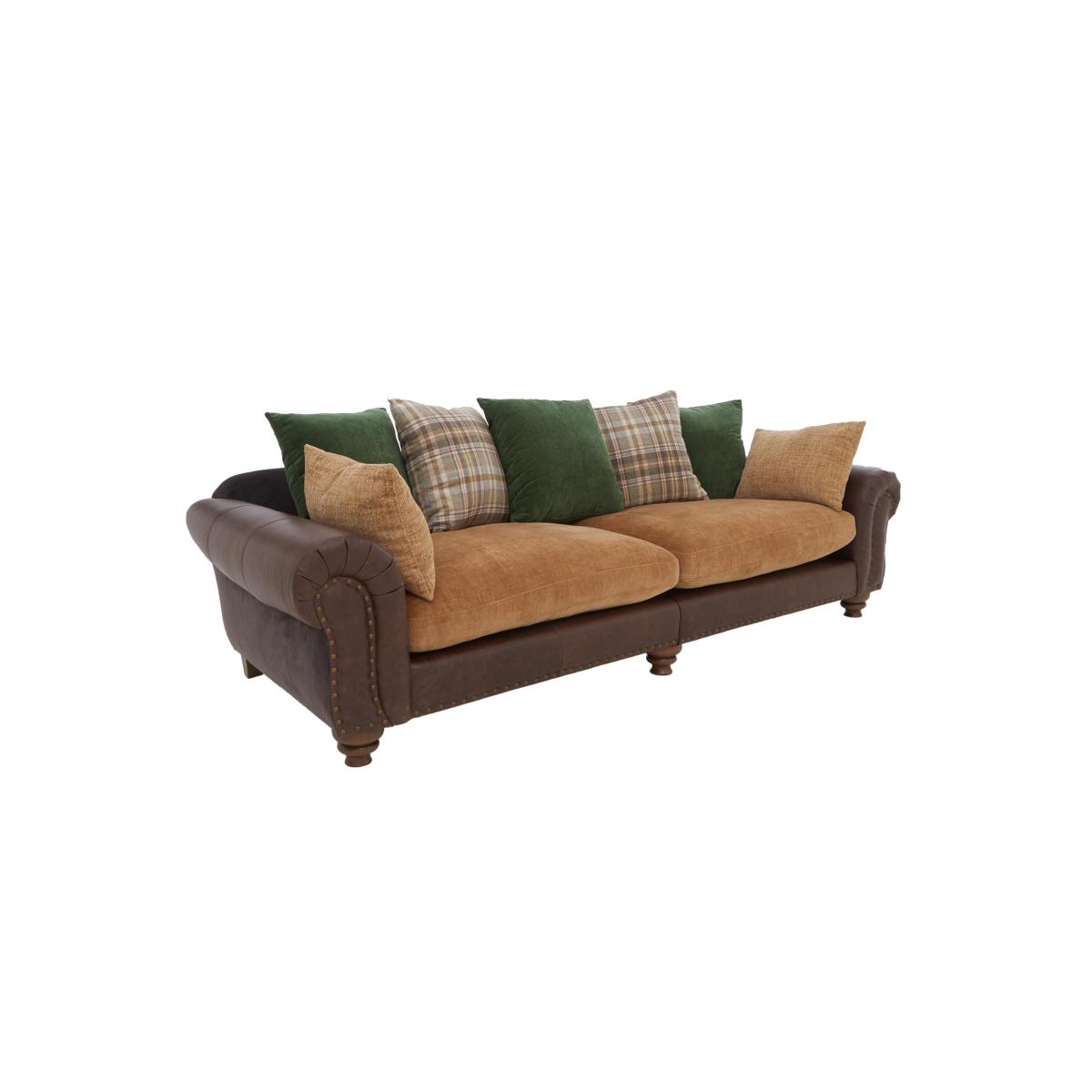 Alexander and James - Lincoln Grande Split Frame Scatter Back Sofa - Brown – image 7