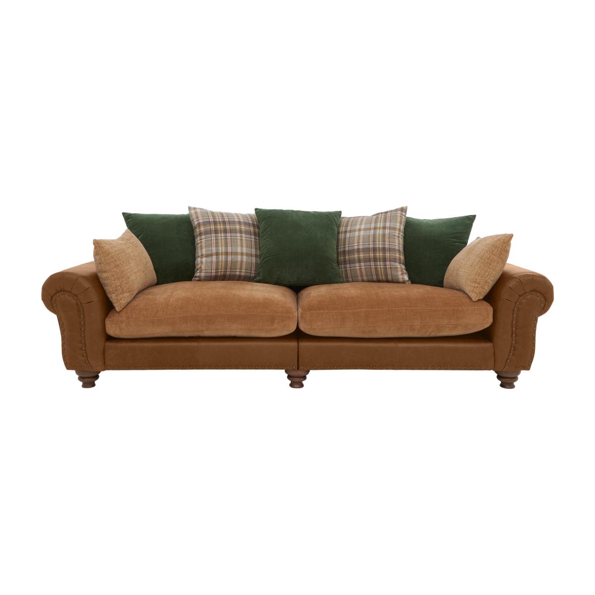 Alexander and James - Lincoln Grande Split Frame Scatter Back Sofa - Brown – image 1