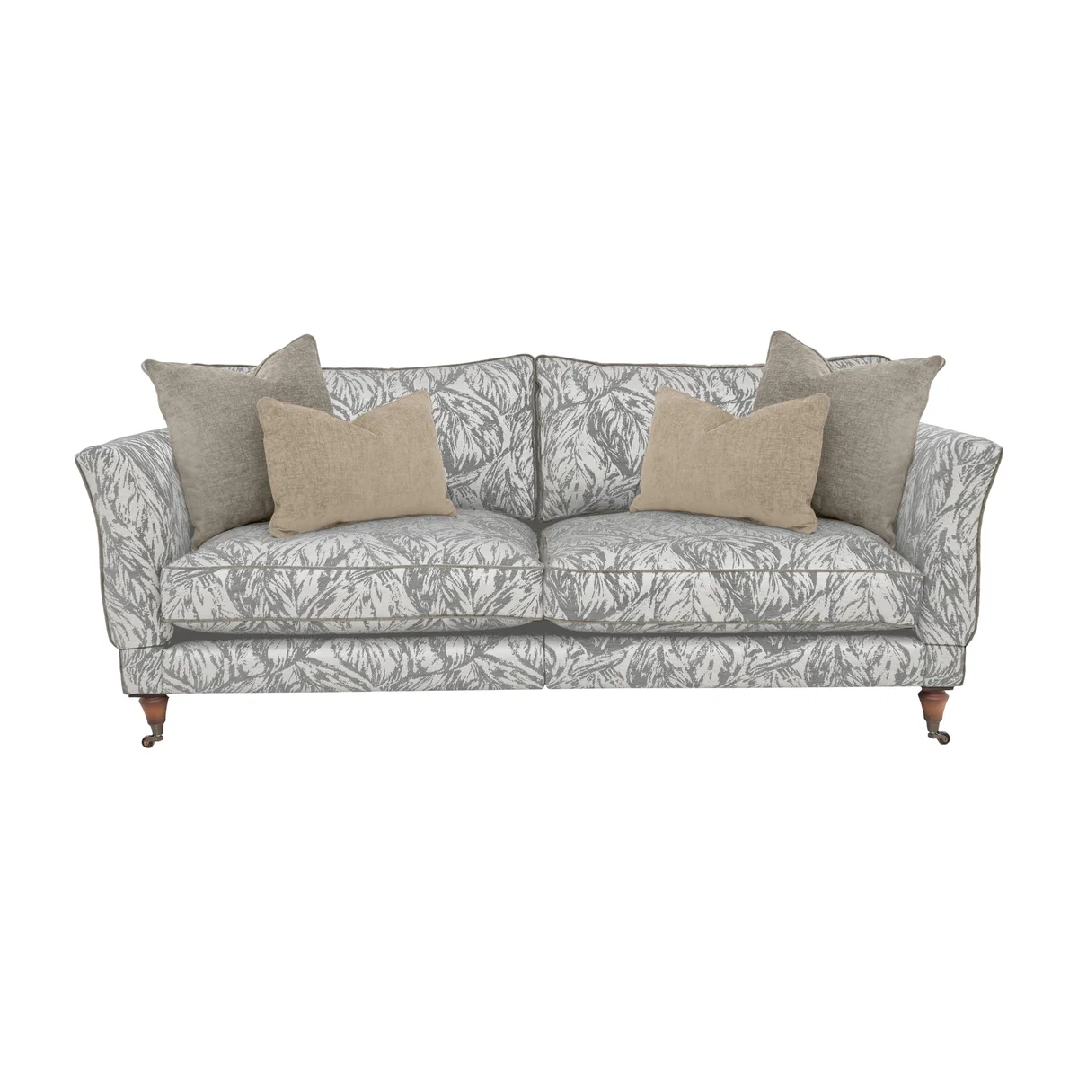Boutique Chatterley 4 Seater Split Frame Sofa with Knole Arms - Canopy Ivory with Walnut Castor – image 1