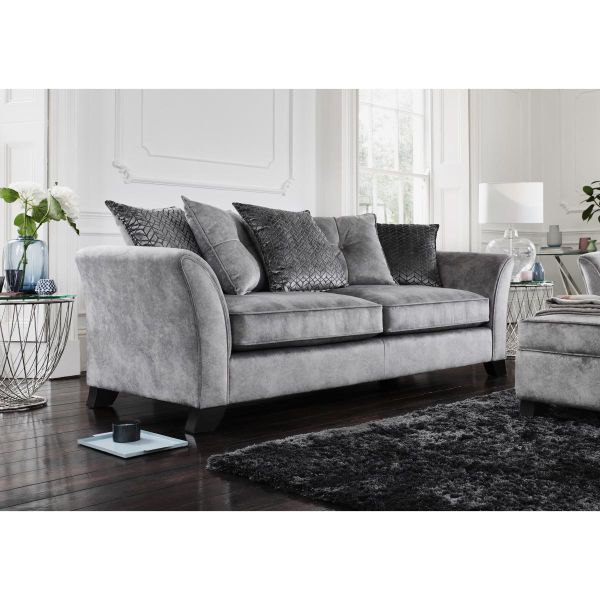 Amora 4 Seater Fabric Pillow Back Sofa – image 2