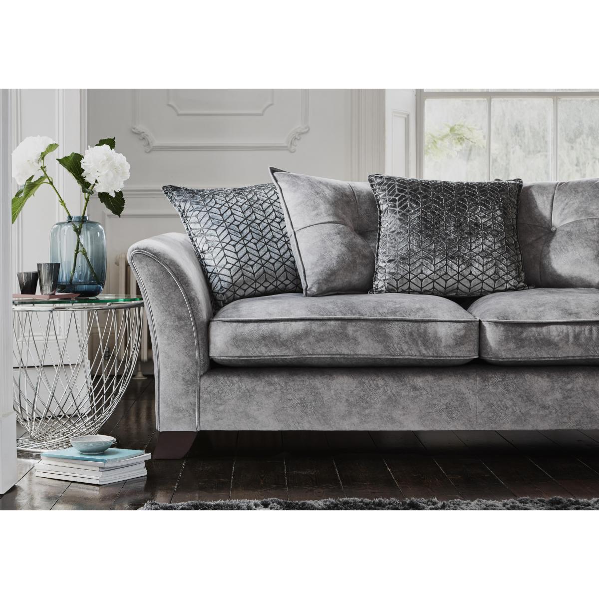 Amora 4 Seater Fabric Pillow Back Sofa – image 3