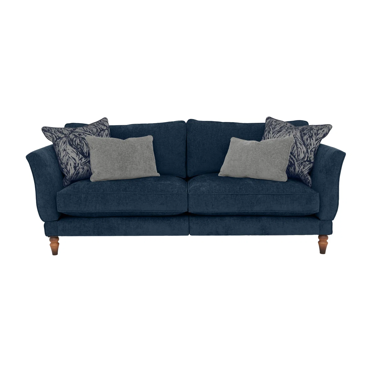 Boutique Chatterley 4 Seater Split Frame Sofa with Knole Arms - Bolero Midnight with Walnut Feet – image 1