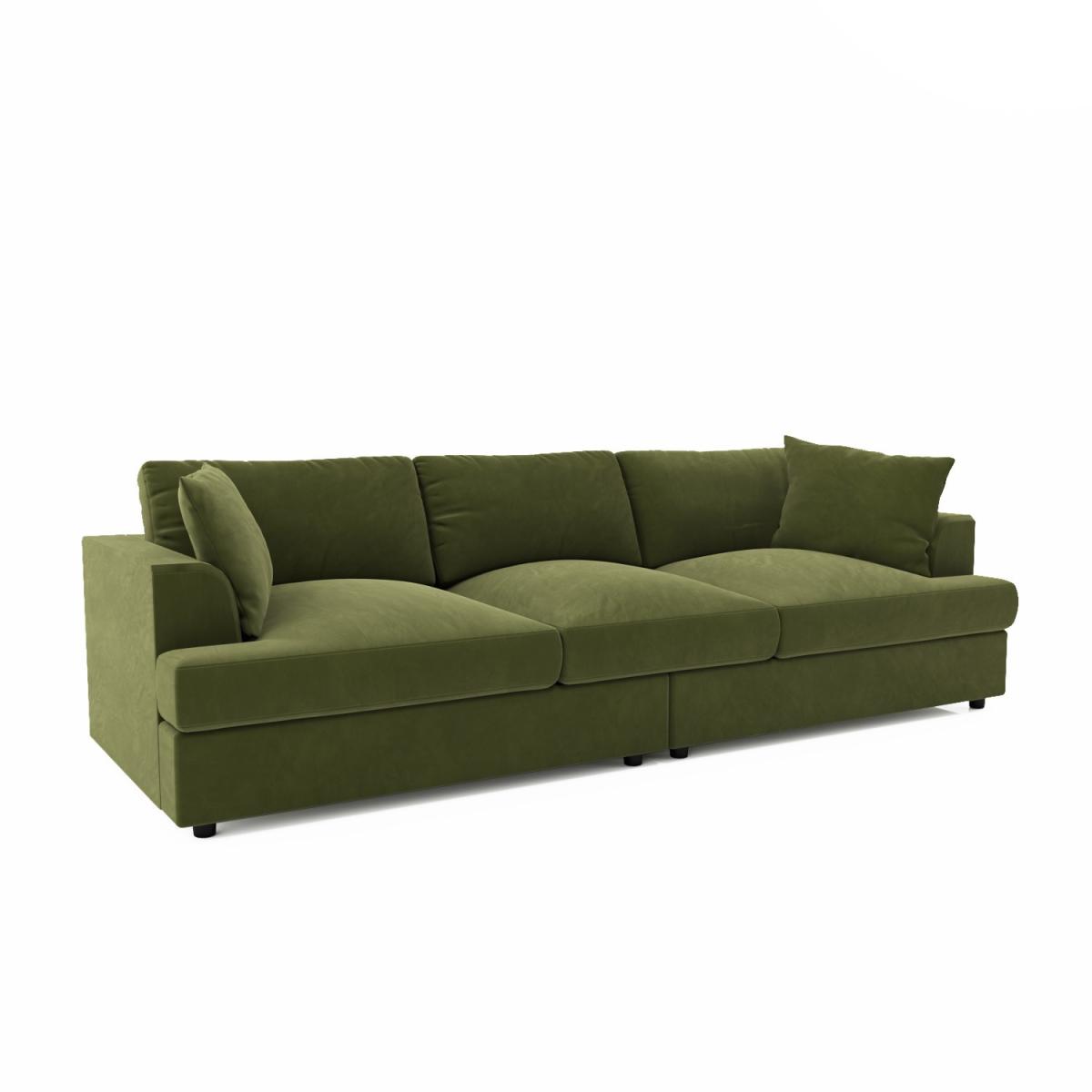 Olive Velvet 4 Seater Sofa - August – image 4