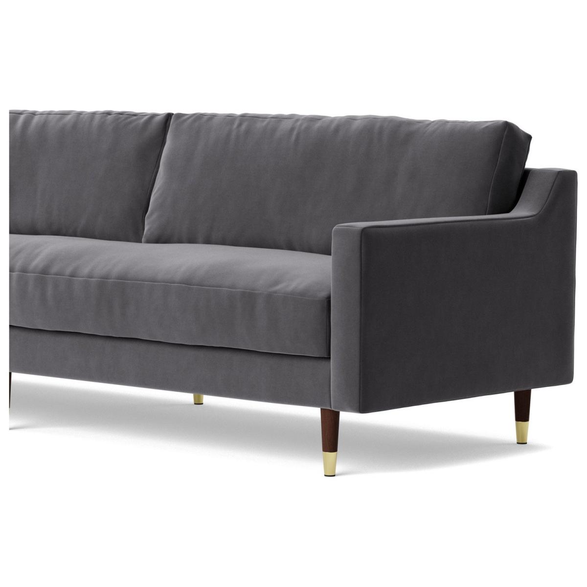 Swoon Rieti Velvet 4 Seater Sofa - Granite Grey – image 5