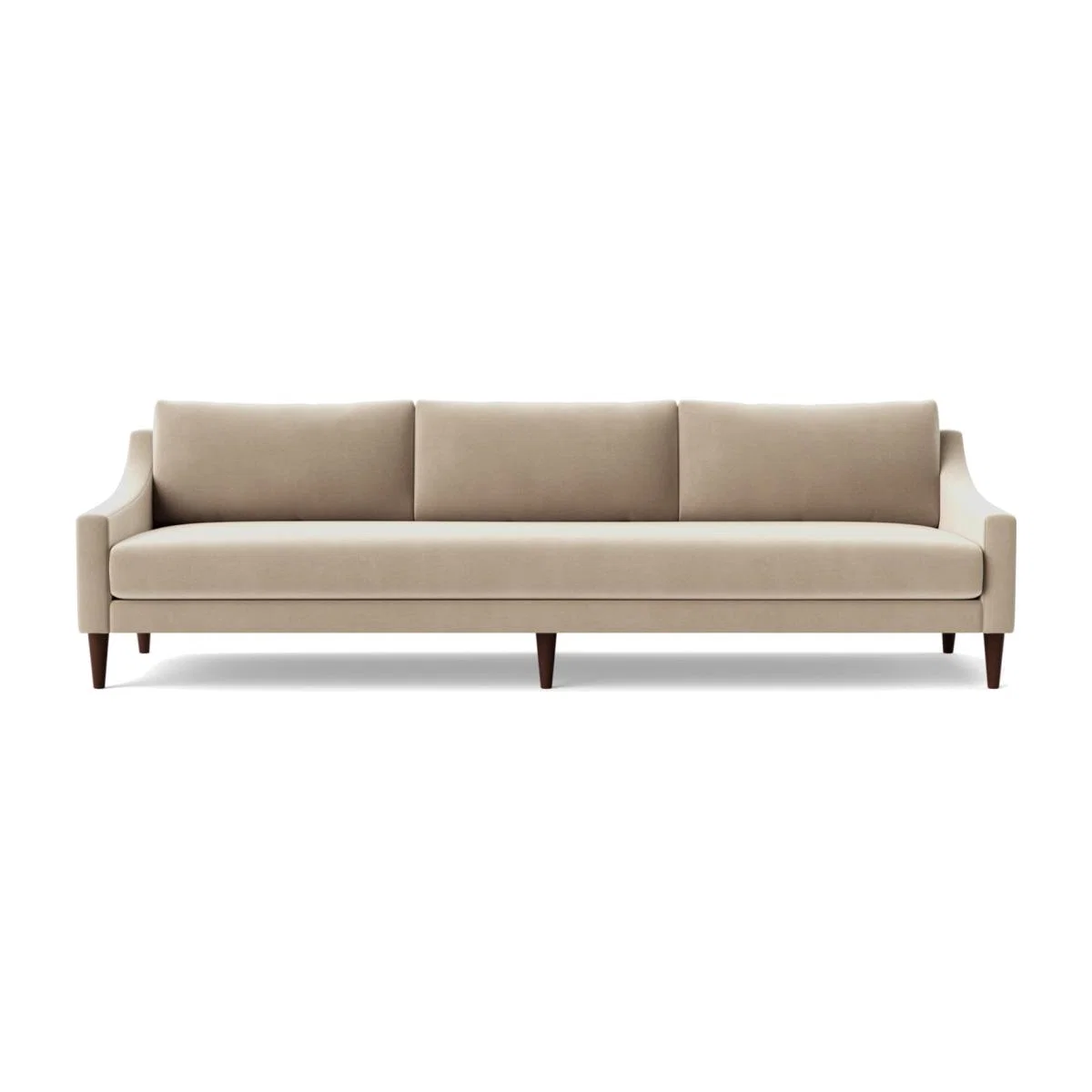 Swoon Turin Velvet 4 Seater Sofa - Taupe – image 1
