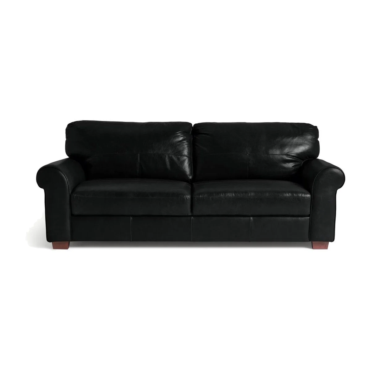 Habitat Salisbury 4 Seater Leather Sofa - Black – image 1