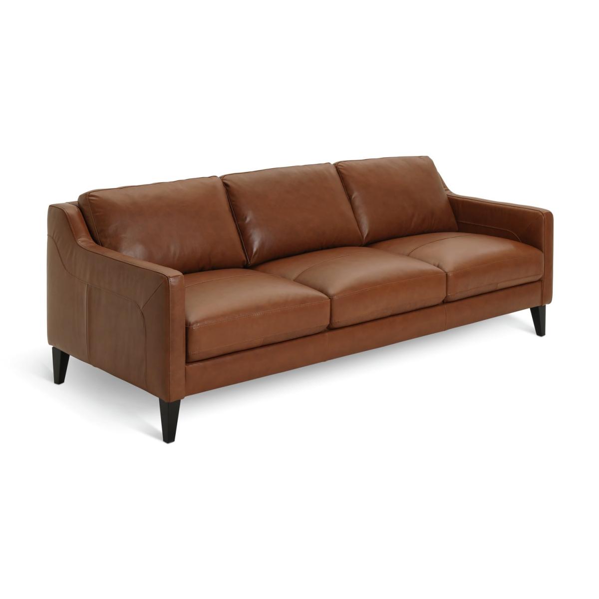 Habitat Leone Leather 4 Seater Sofa - Tan – image 5