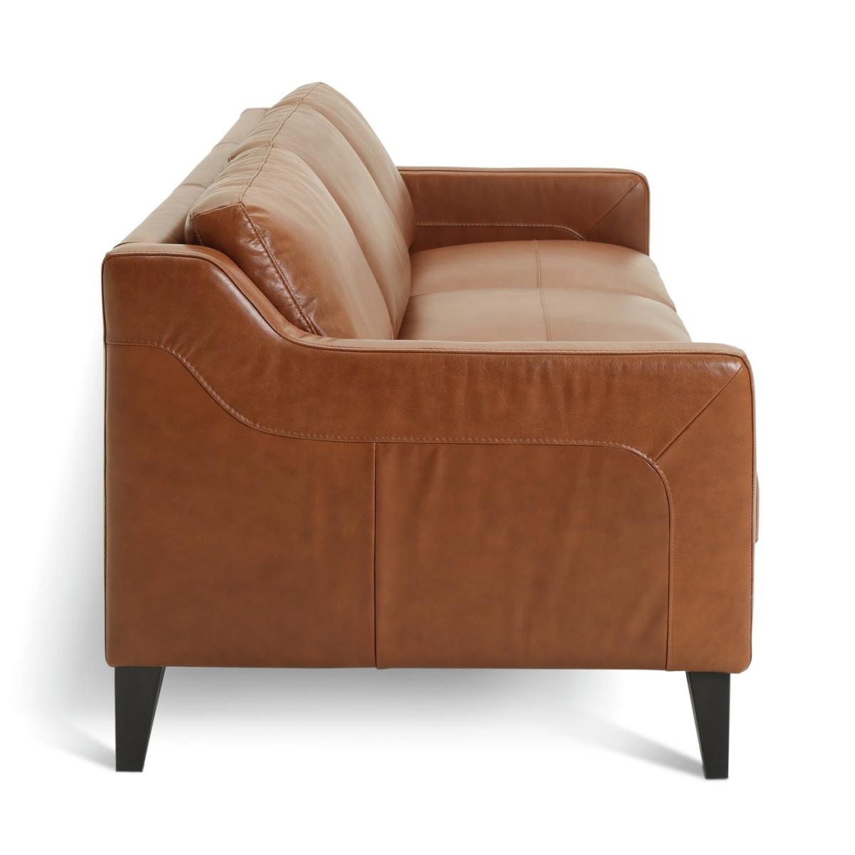 Habitat Leone Leather 4 Seater Sofa - Tan – image 7