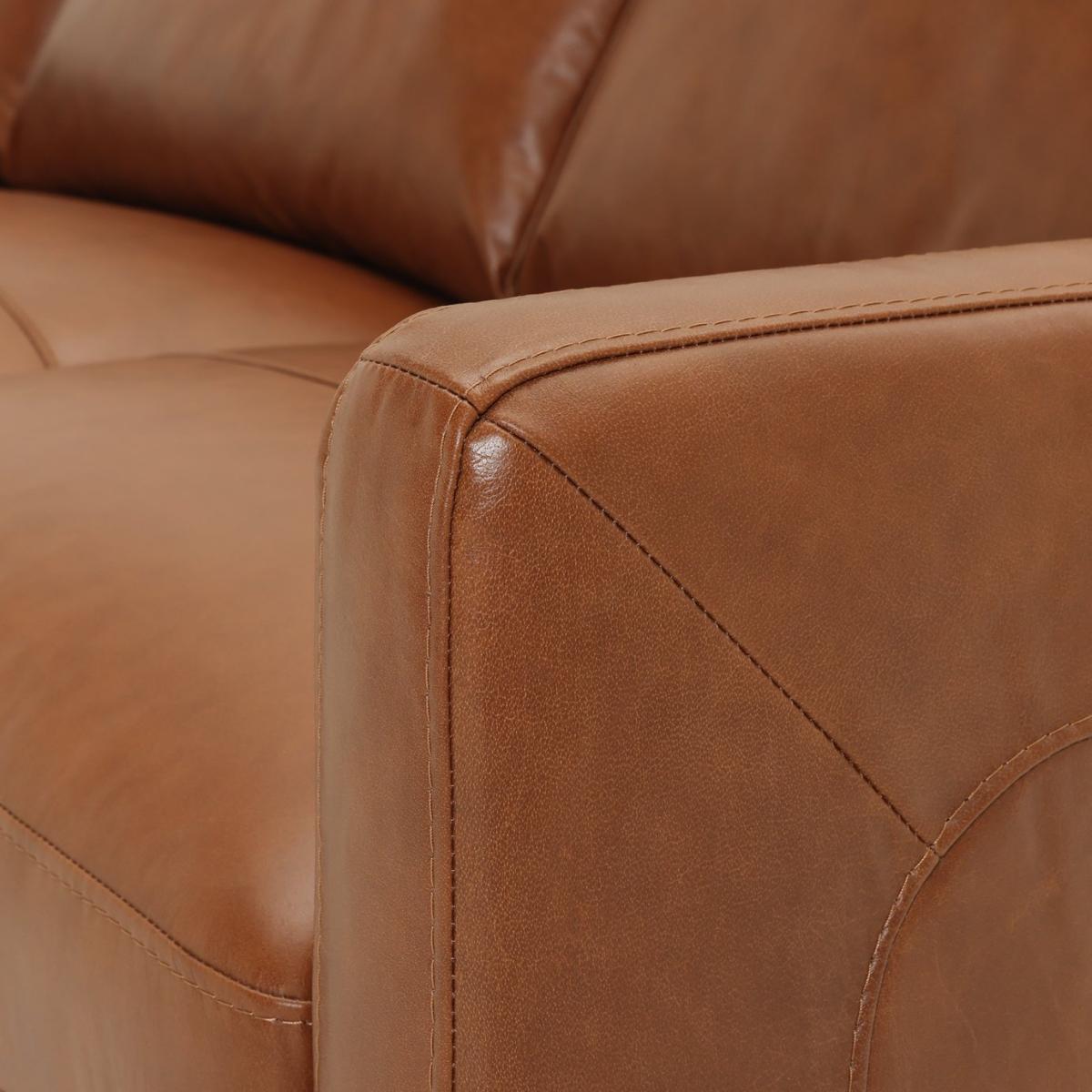 Habitat Leone Leather 4 Seater Sofa - Tan – image 8