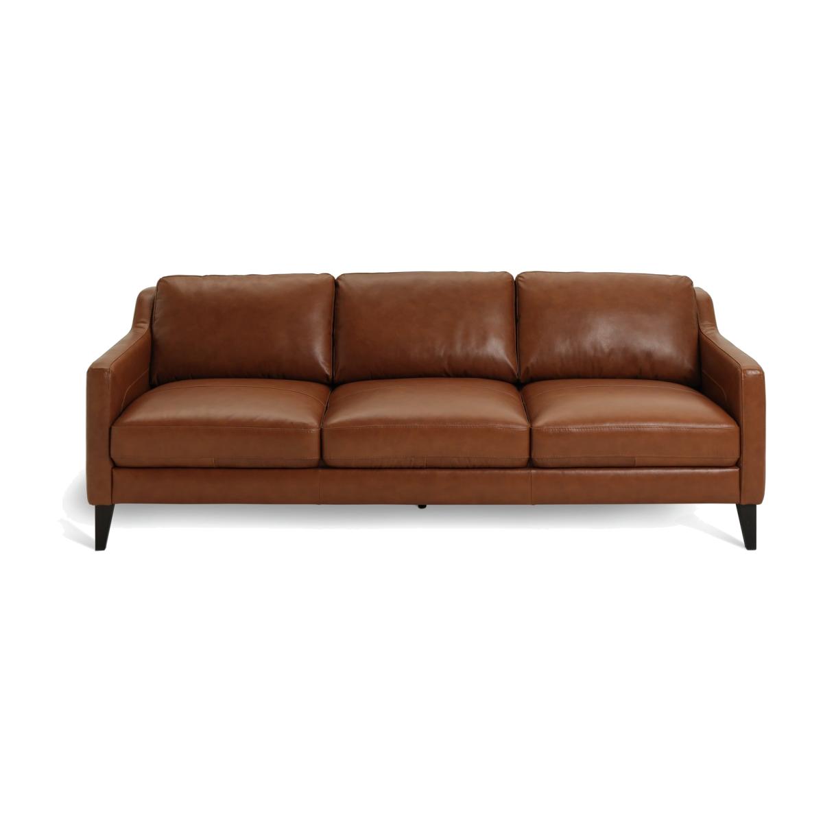 Habitat Leone Leather 4 Seater Sofa - Tan – image 1
