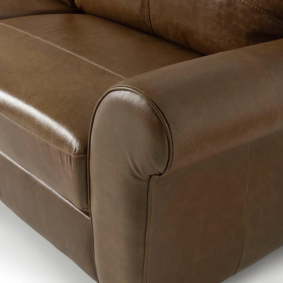 Habitat Salisbury 4 Seater Leather Sofa - Tan – image 7