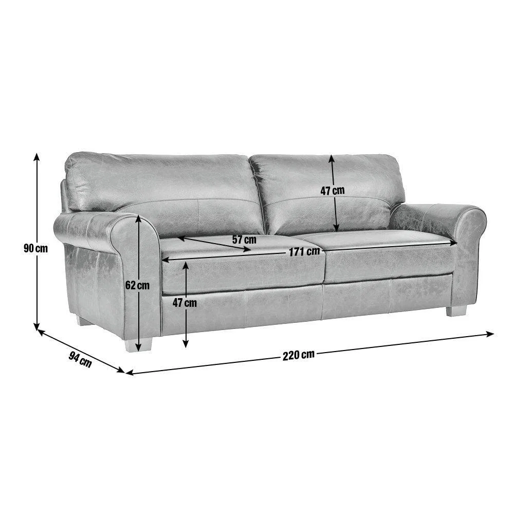 Habitat Salisbury 4 Seater Leather Sofa - Tan – image 9