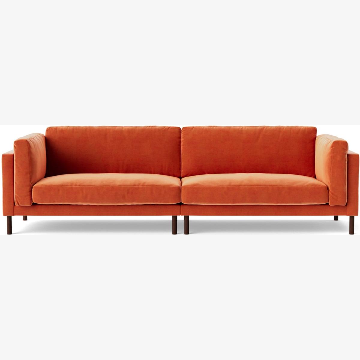 Swoon Munich Velvet 4 Seater Sofa - Burnt Orange – image 1
