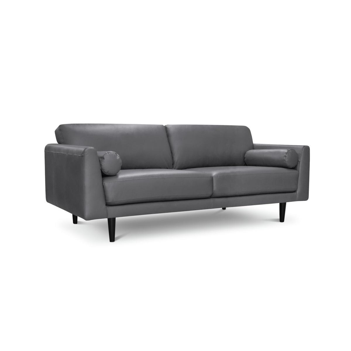 Habitat Jackson 4 Seater Leather Sofa - Grey – image 2