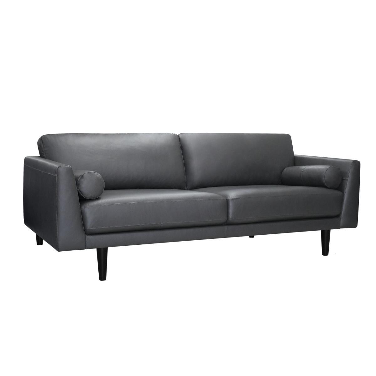 Habitat Jackson 4 Seater Leather Sofa - Grey – image 4